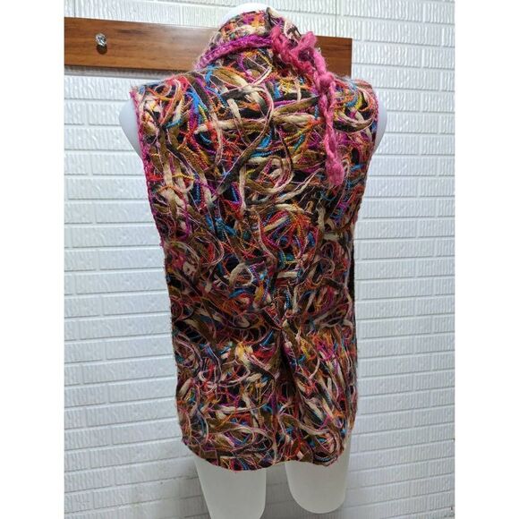 L. Leslie Designs Original Vintage Women's Multi-Color Wool Vest - Picture 4 of 6